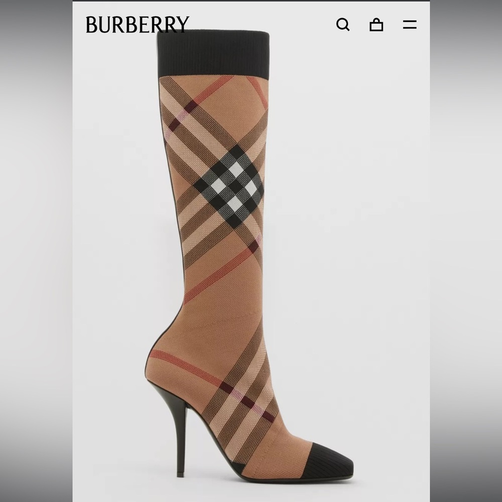 COPY - Burberry Dolman checked stretch-cotton boots